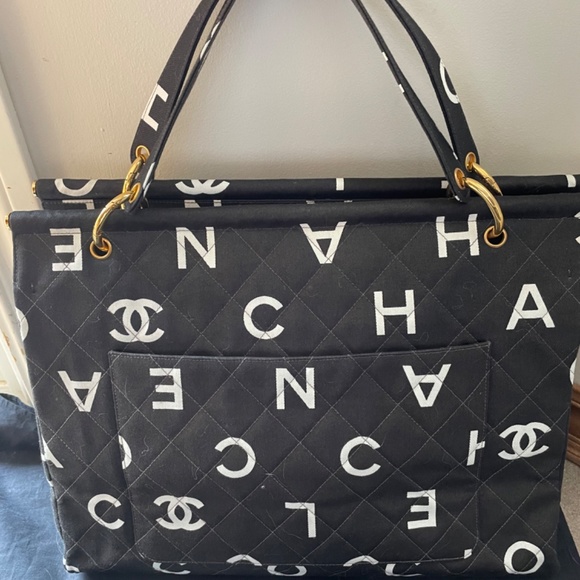 SOLD Chanel 1997 Canvas Letters Logo Tote - Picture 2 of 16